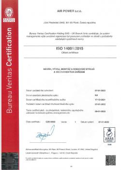 Certifikát ISO14001